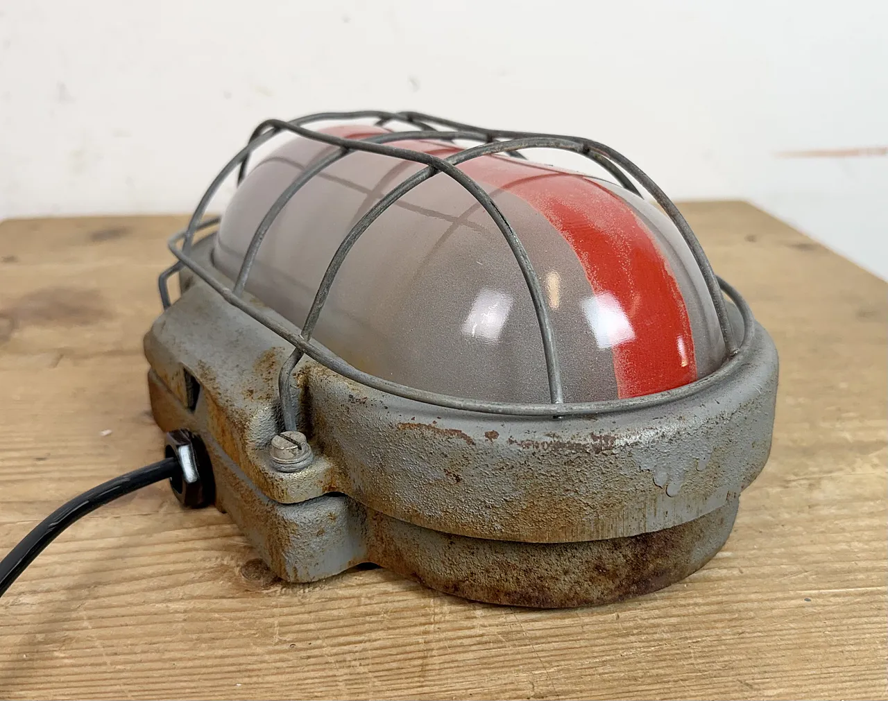 Grey Industrial Cast Iron Wall Light from Elektrosvit, 1960s 8