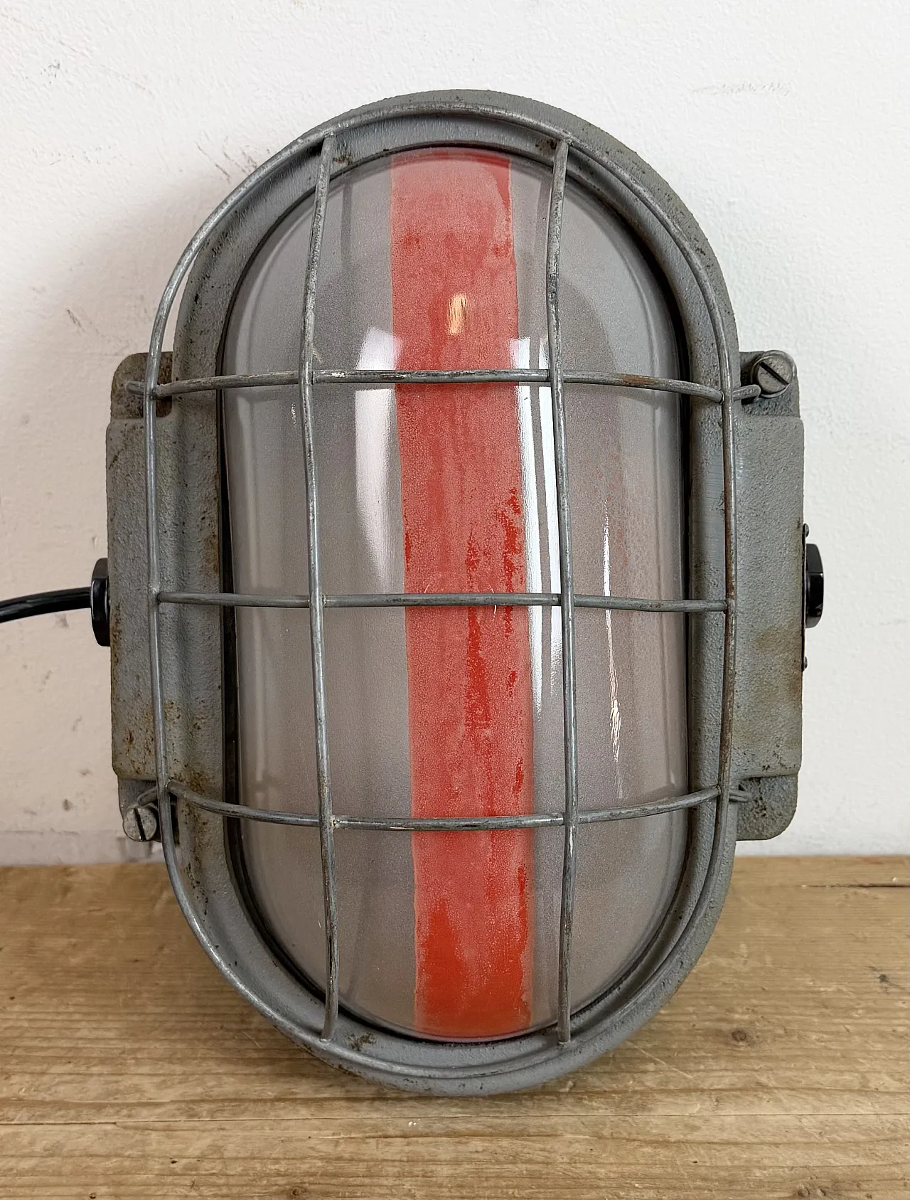 Grey Industrial Cast Iron Wall Light from Elektrosvit, 1960s 9