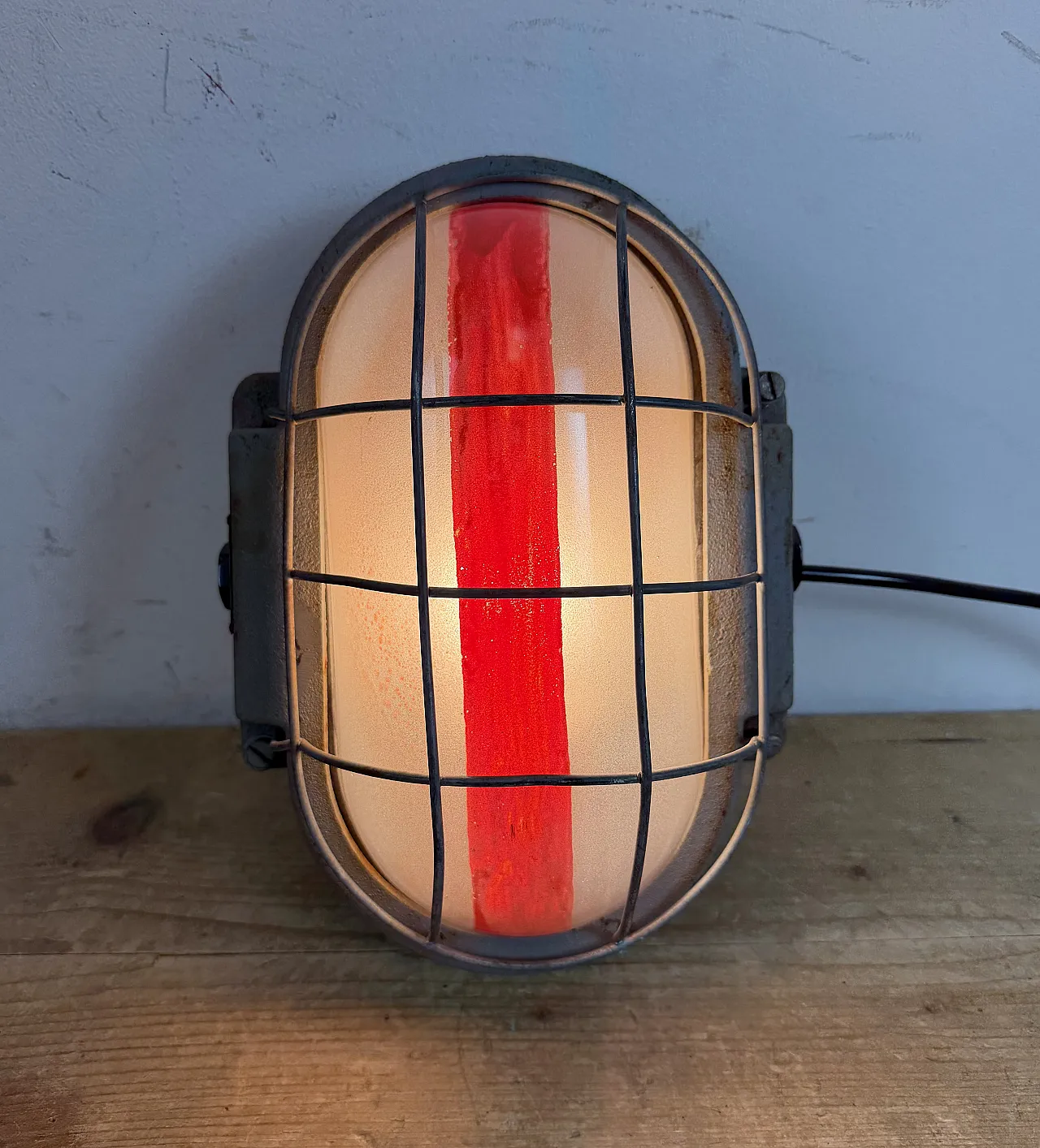 Grey Industrial Cast Iron Wall Light from Elektrosvit, 1960s 11