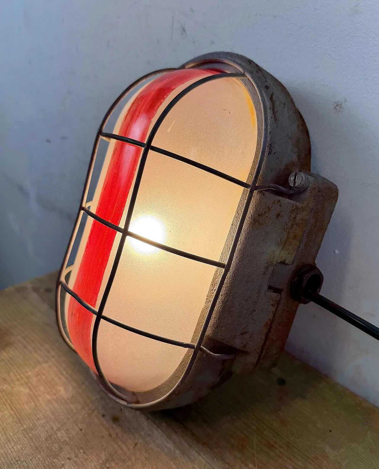 Grey Industrial Cast Iron Wall Light from Elektrosvit, 1960s 12