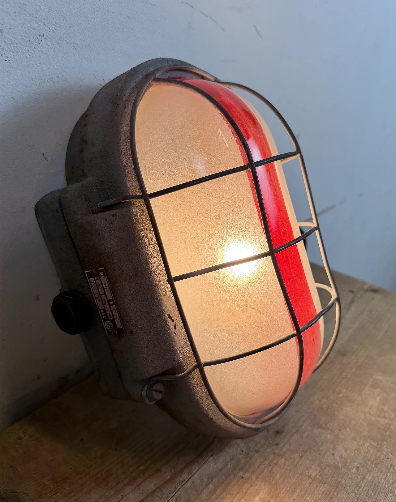 Grey Industrial Cast Iron Wall Light from Elektrosvit, 1960s 13