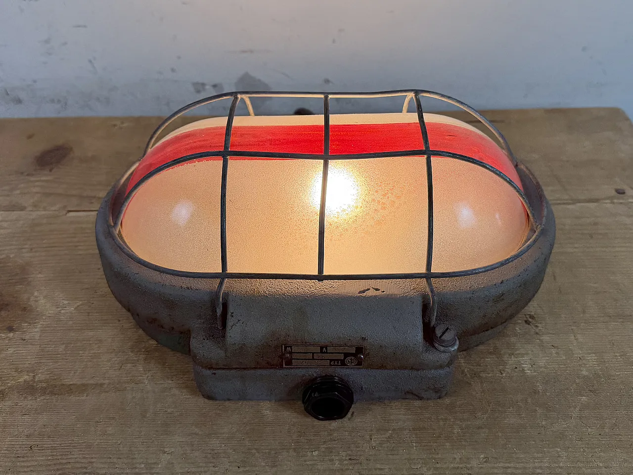 Grey Industrial Cast Iron Wall Light from Elektrosvit, 1960s 14