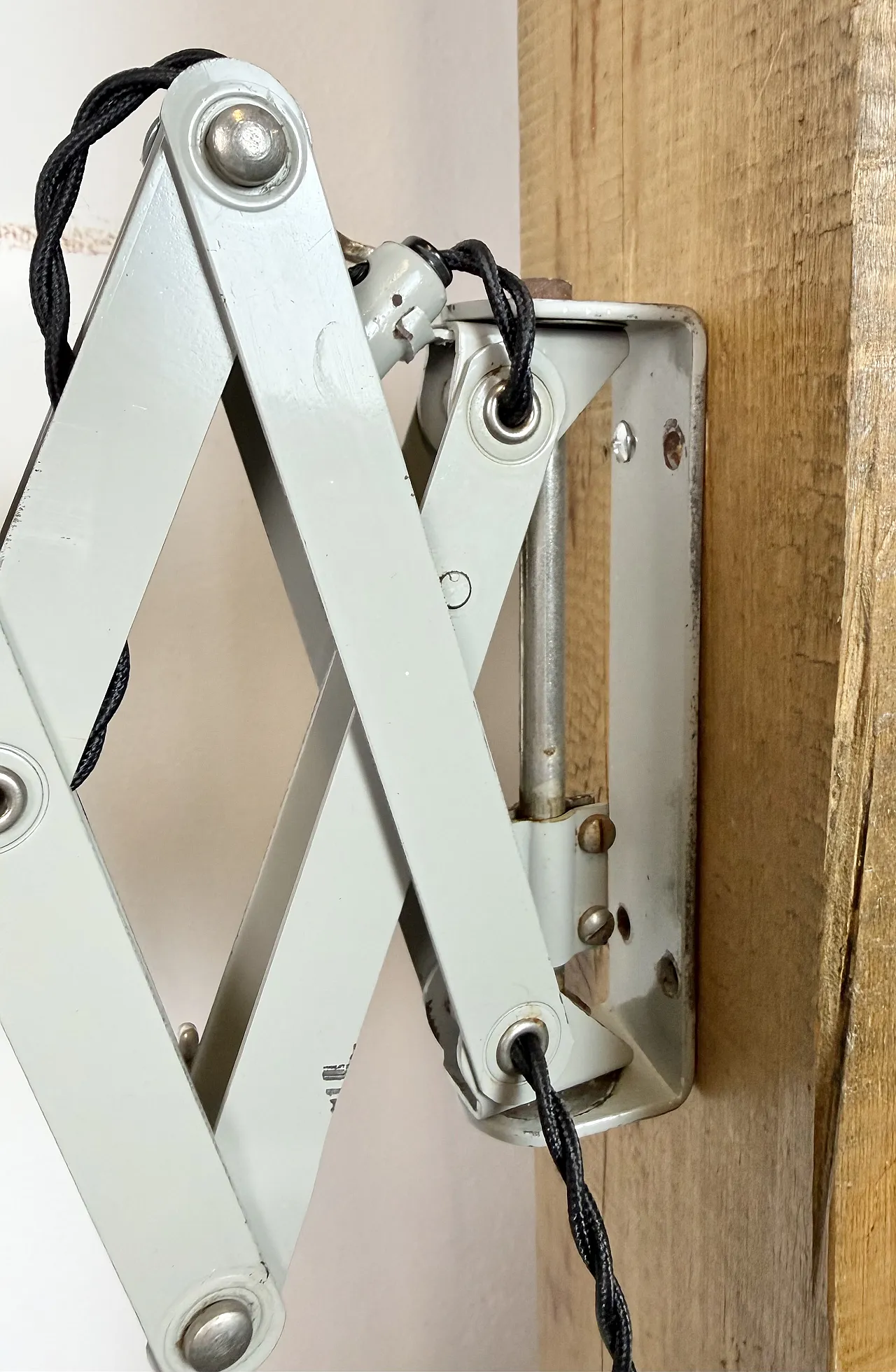 Grey German Industrial Scissor Wall Lamp from SIS, 1960s 4