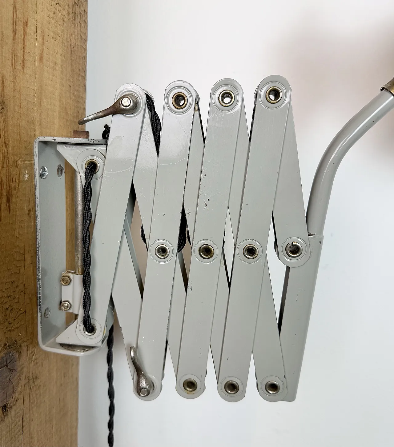 Grey German Industrial Scissor Wall Lamp from SIS, 1960s 14