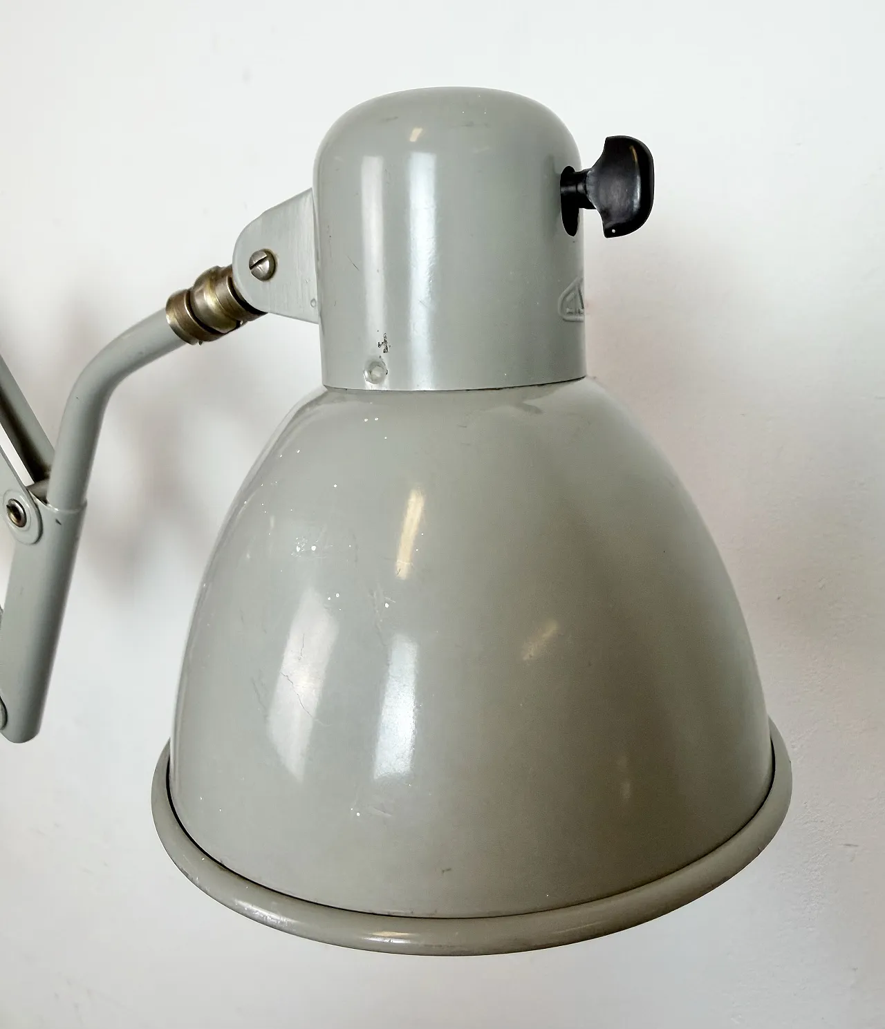 Grey German Industrial Scissor Wall Lamp from SIS, 1960s 22