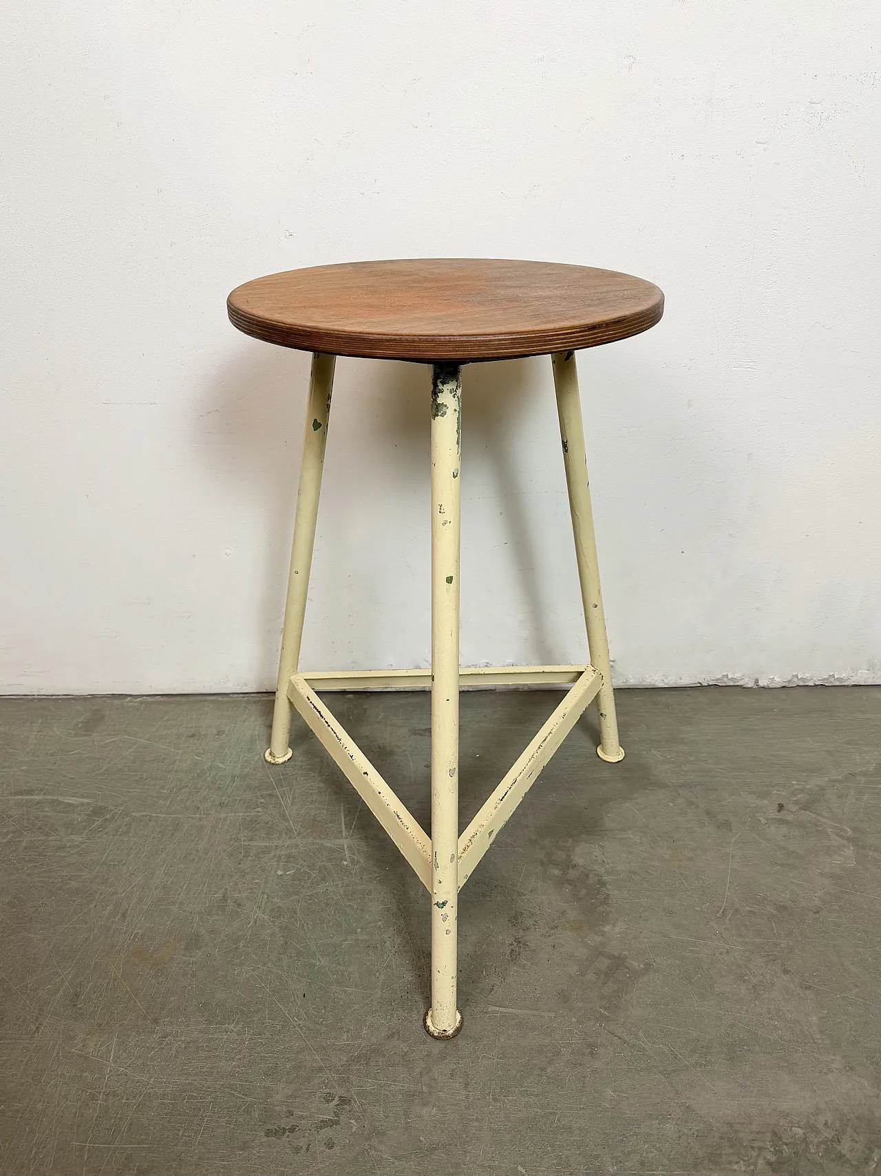 Beige Industrial Workshop Stool, 1960s 2