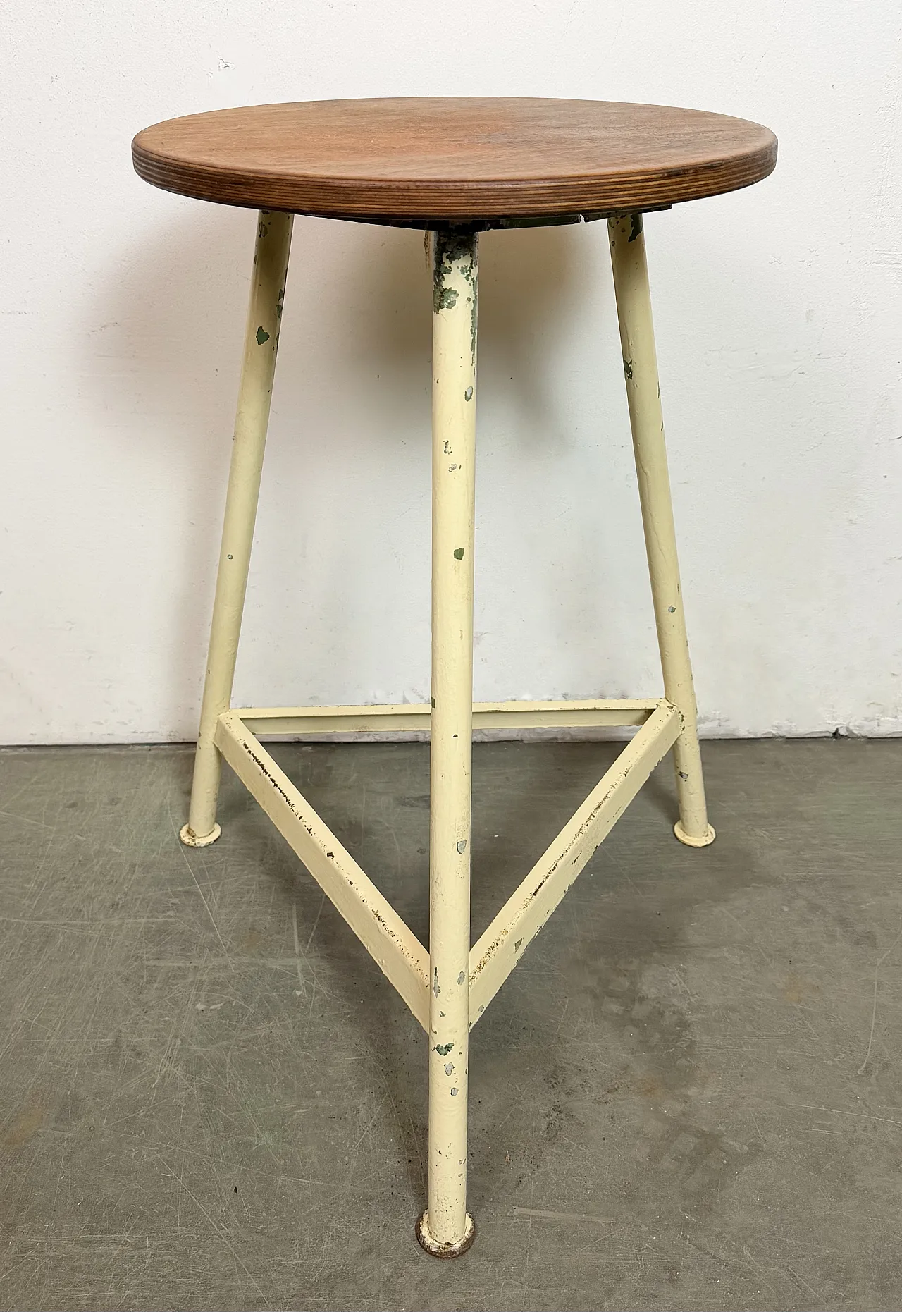Beige Industrial Workshop Stool, 1960s 3