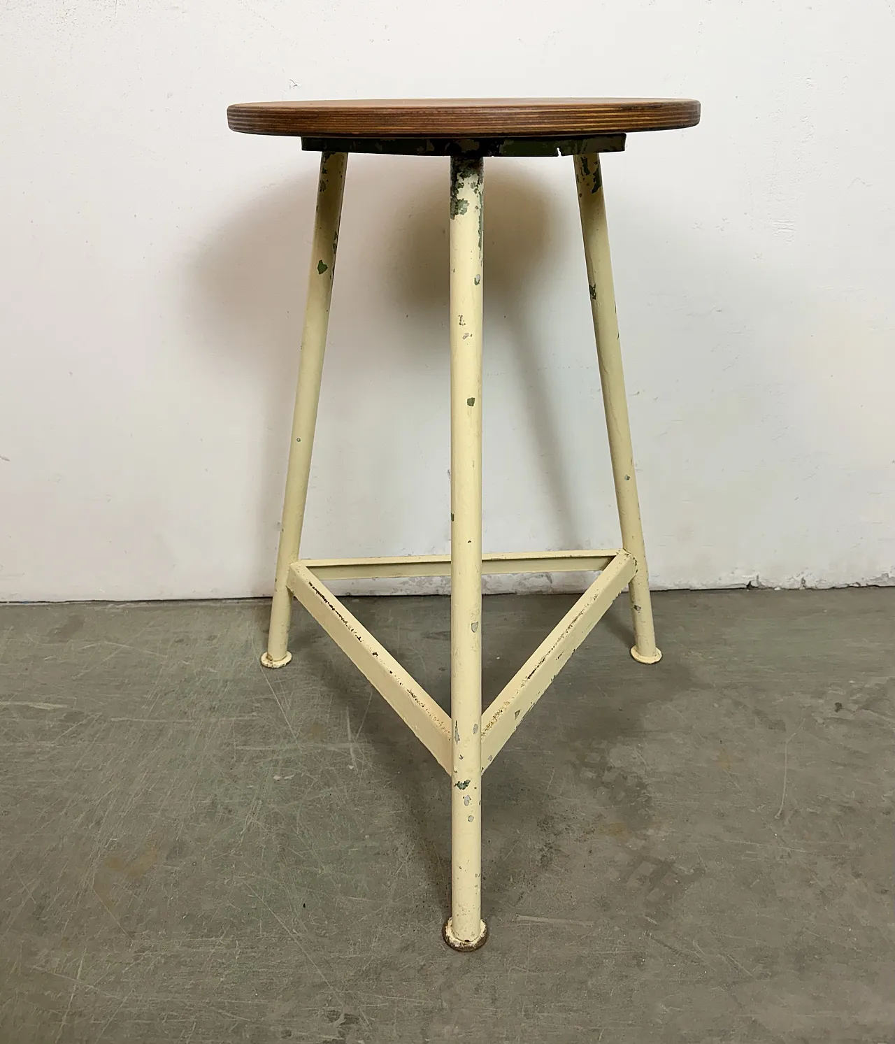 Beige Industrial Workshop Stool, 1960s 4