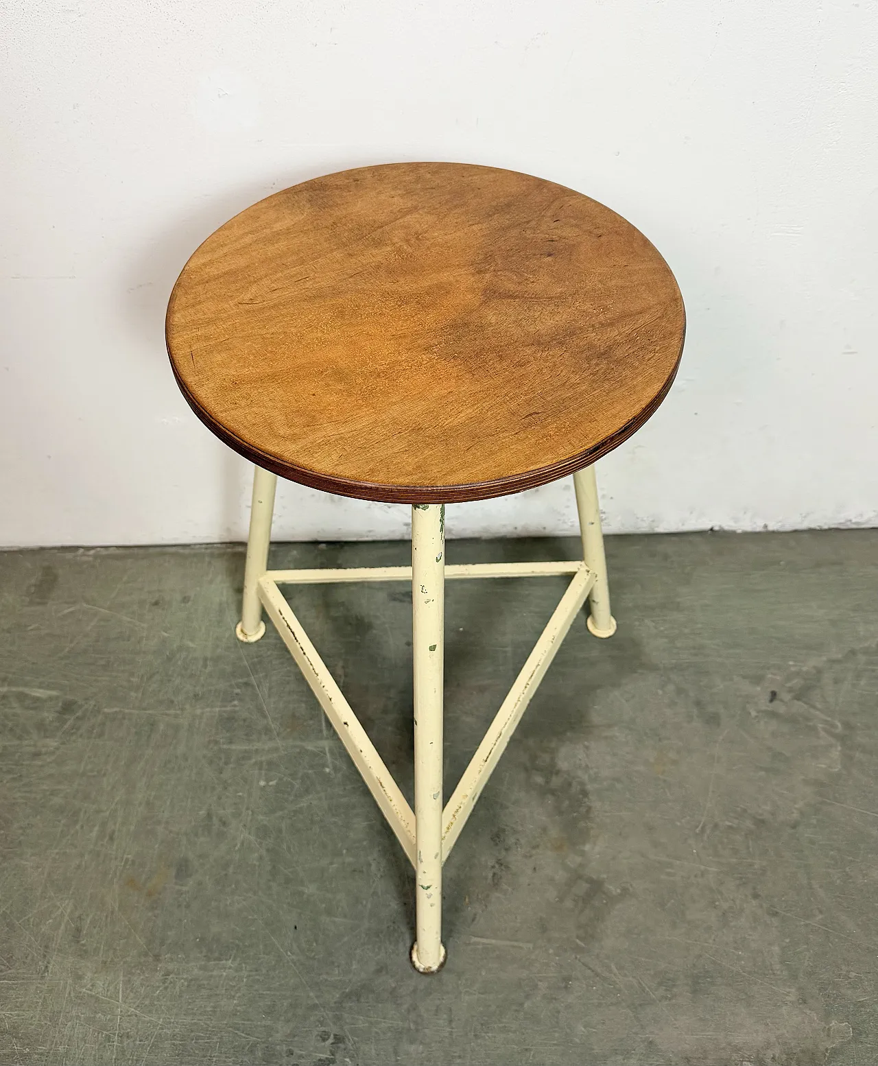 Beige Industrial Workshop Stool, 1960s 5