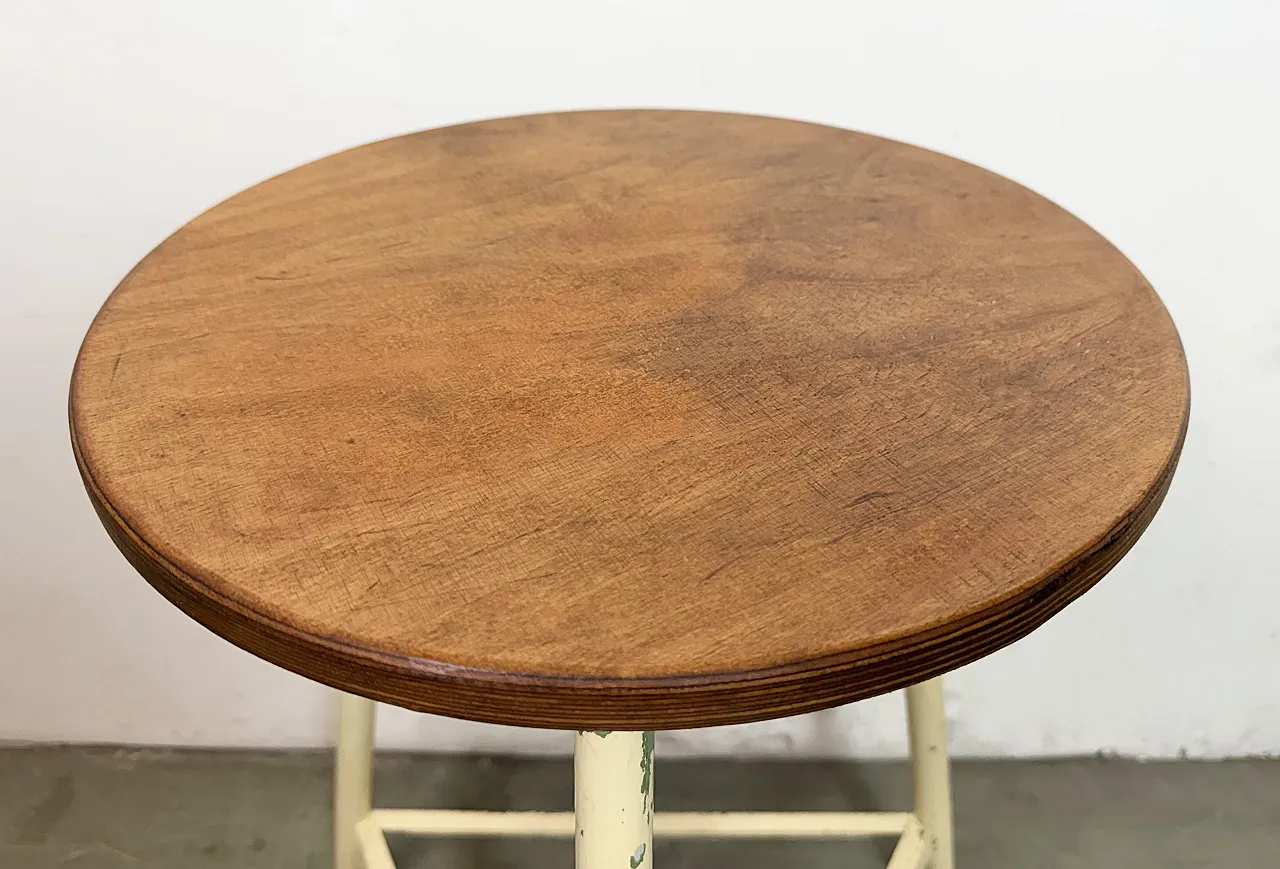 Beige Industrial Workshop Stool, 1960s 7