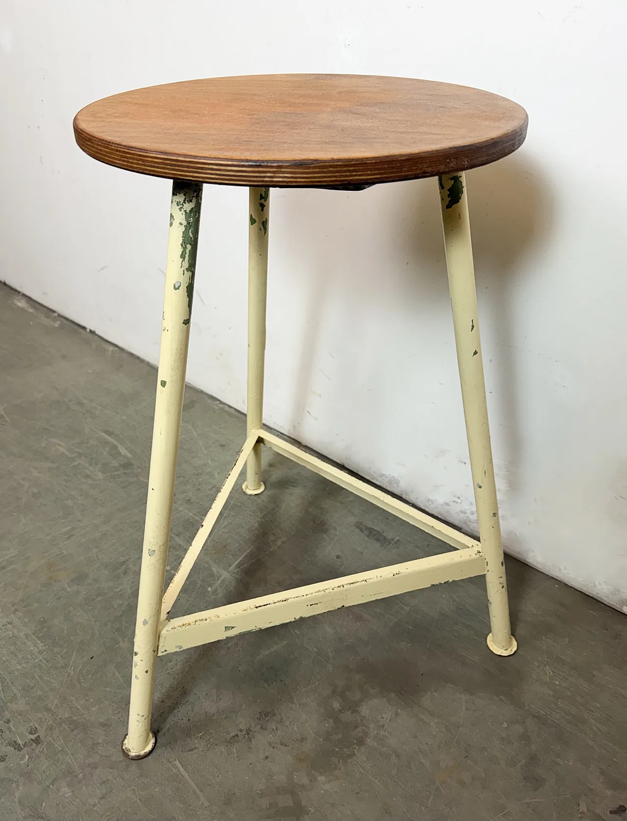 Beige Industrial Workshop Stool, 1960s 8