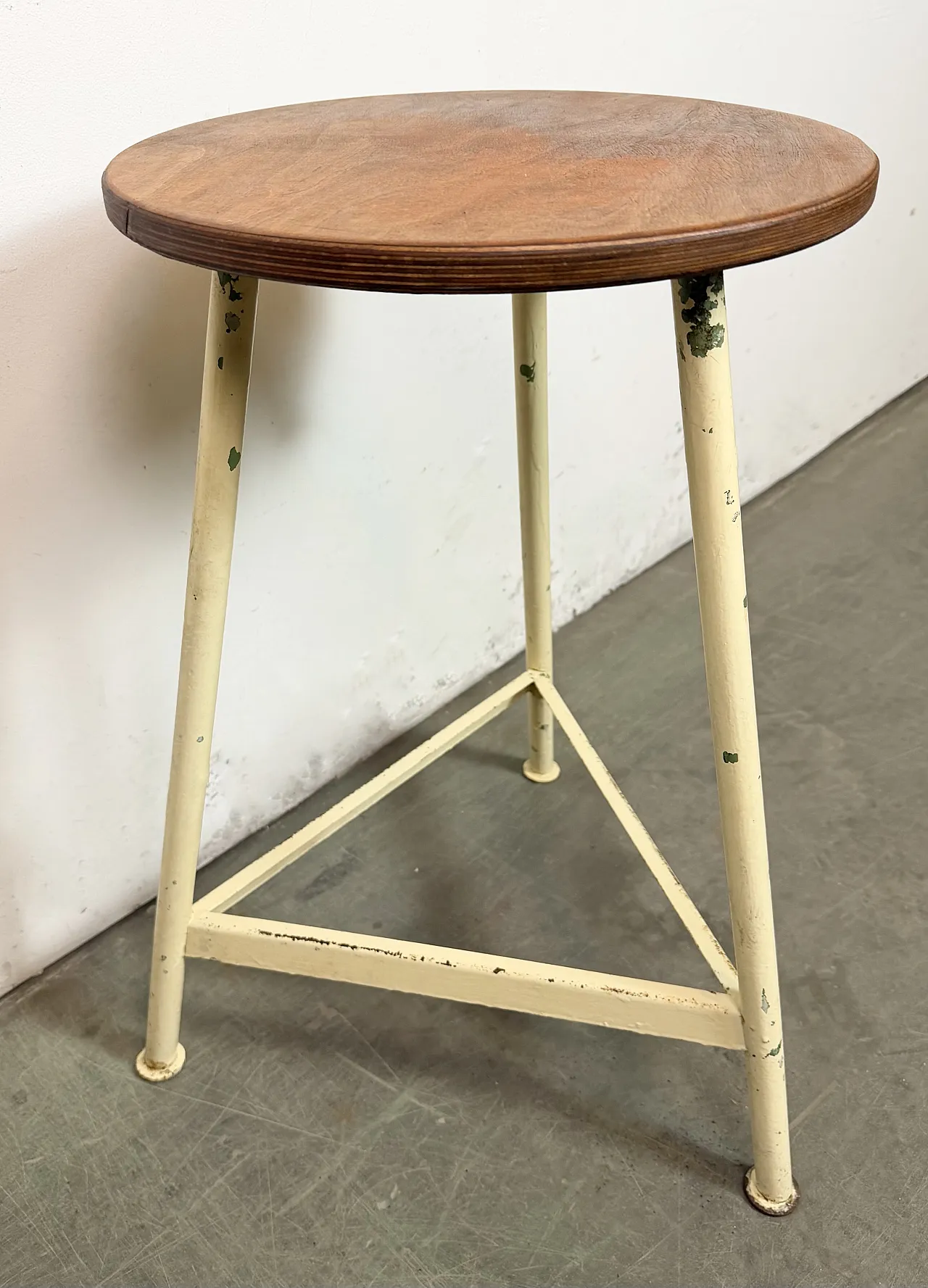 Beige Industrial Workshop Stool, 1960s 9