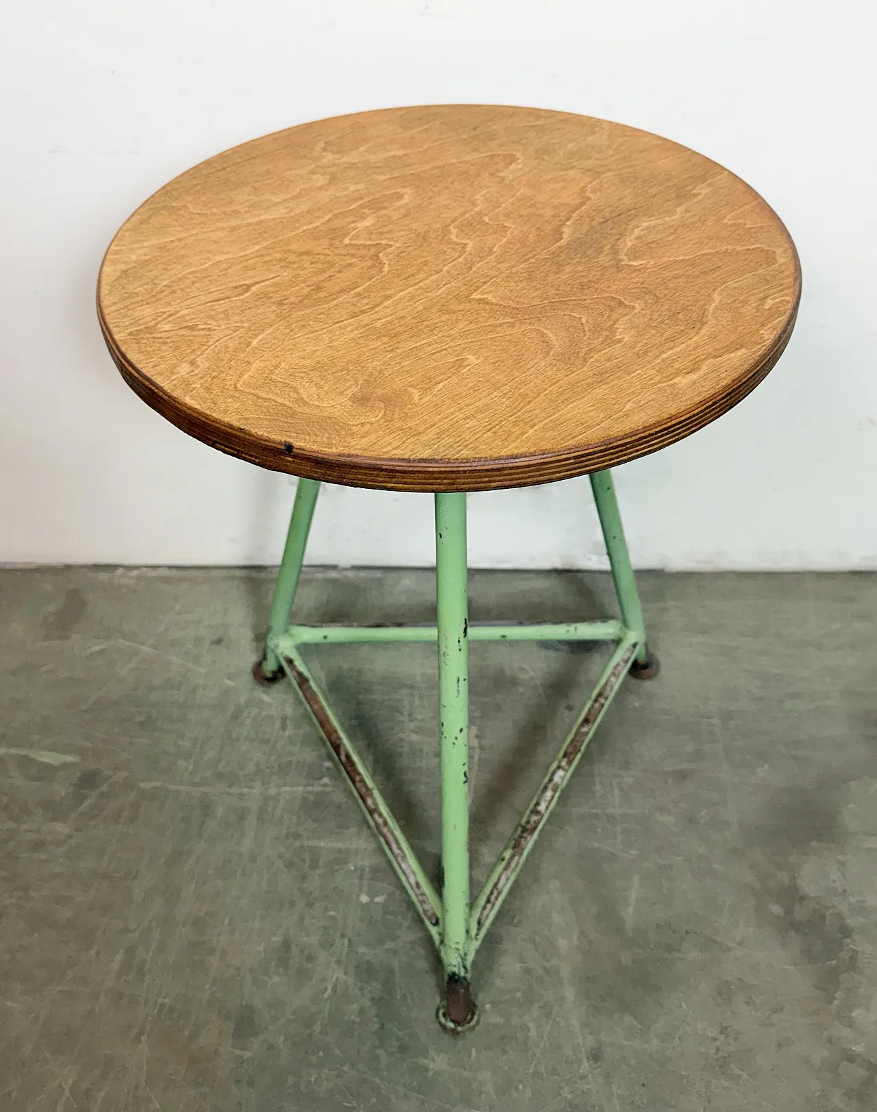 Green Industrial Workshop Stool, 1960s 4