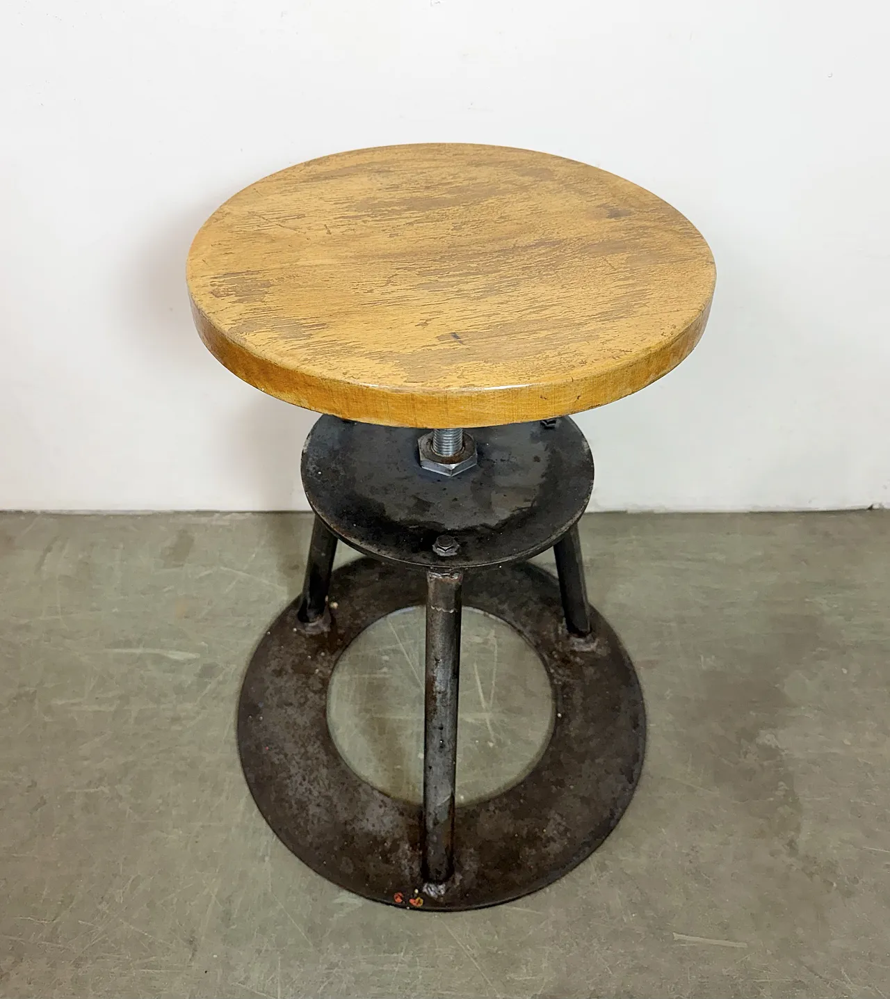 Black Industrial Workshop Swivel Stool, 1960s 4