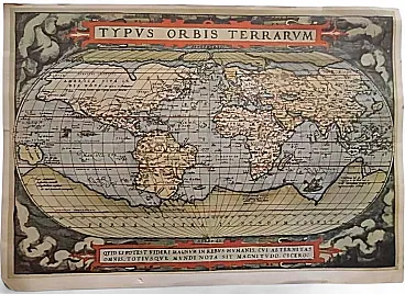 Hand-colored copper Nova Totius Terrarum Orbis Tabula world map by Justus Danckerts, Amsterdam, late 17th century