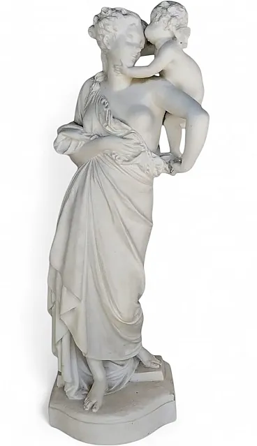 Biscuit porcelain, Venus with Cupid, A. E. Carrier-Belleuse, 1870
