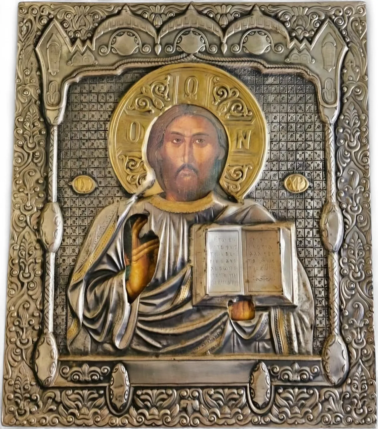 Orthodox icon in wood and silver, early 19th century 6
