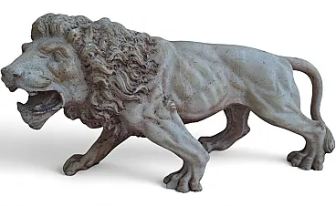 Antique Albaster Lion Statue, 19th Century