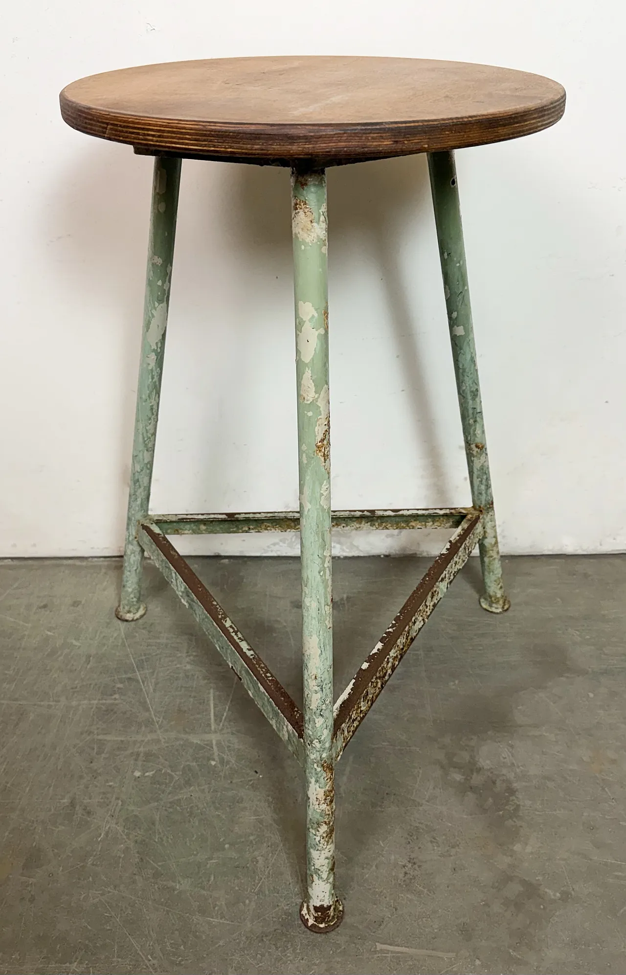 Green Industrial Workshop Stool, 1960s 3
