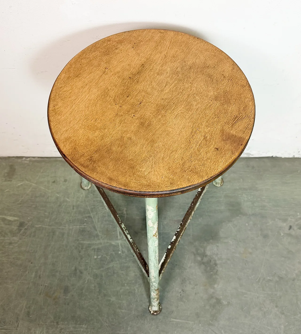 Green Industrial Workshop Stool, 1960s 5