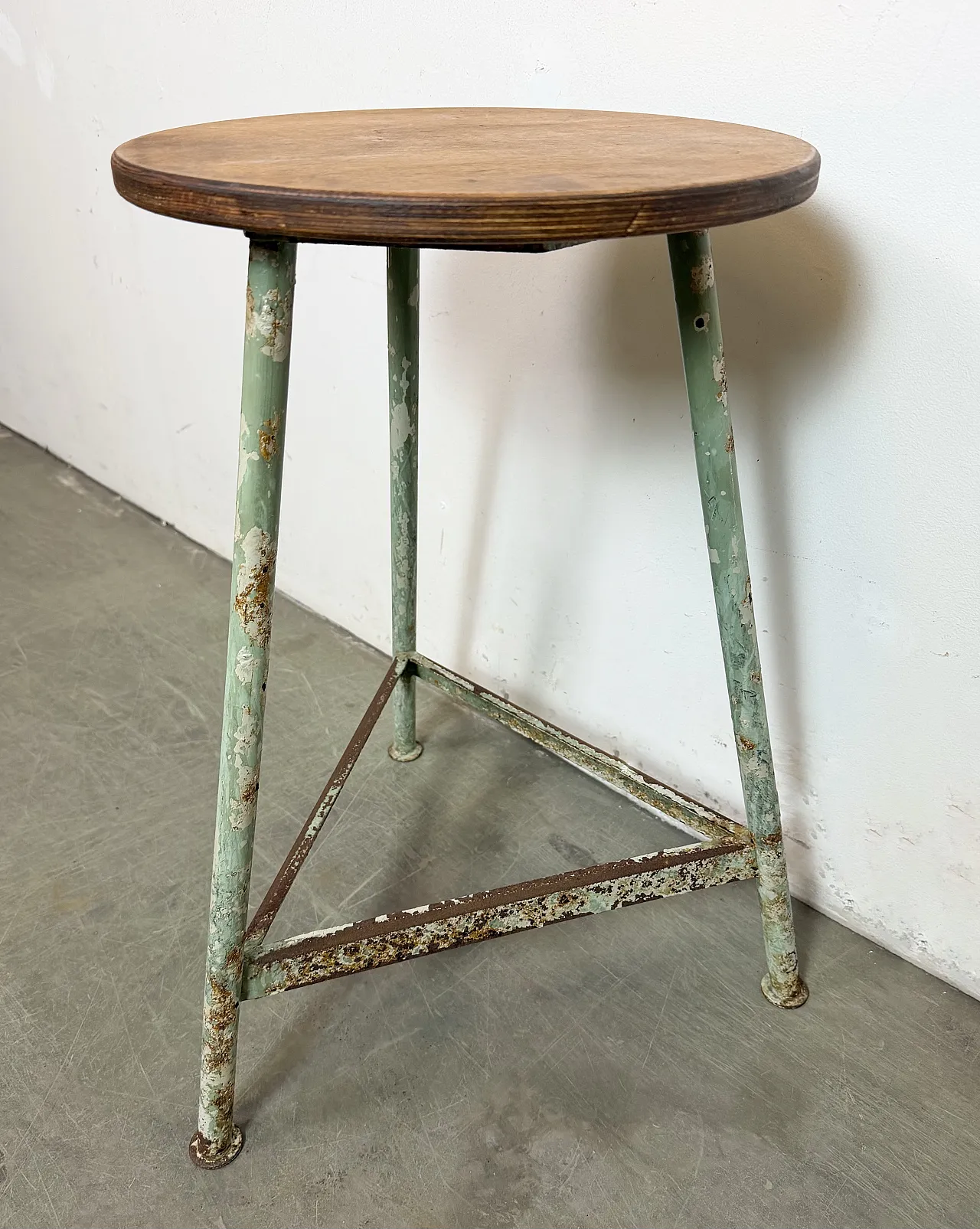 Green Industrial Workshop Stool, 1960s 7