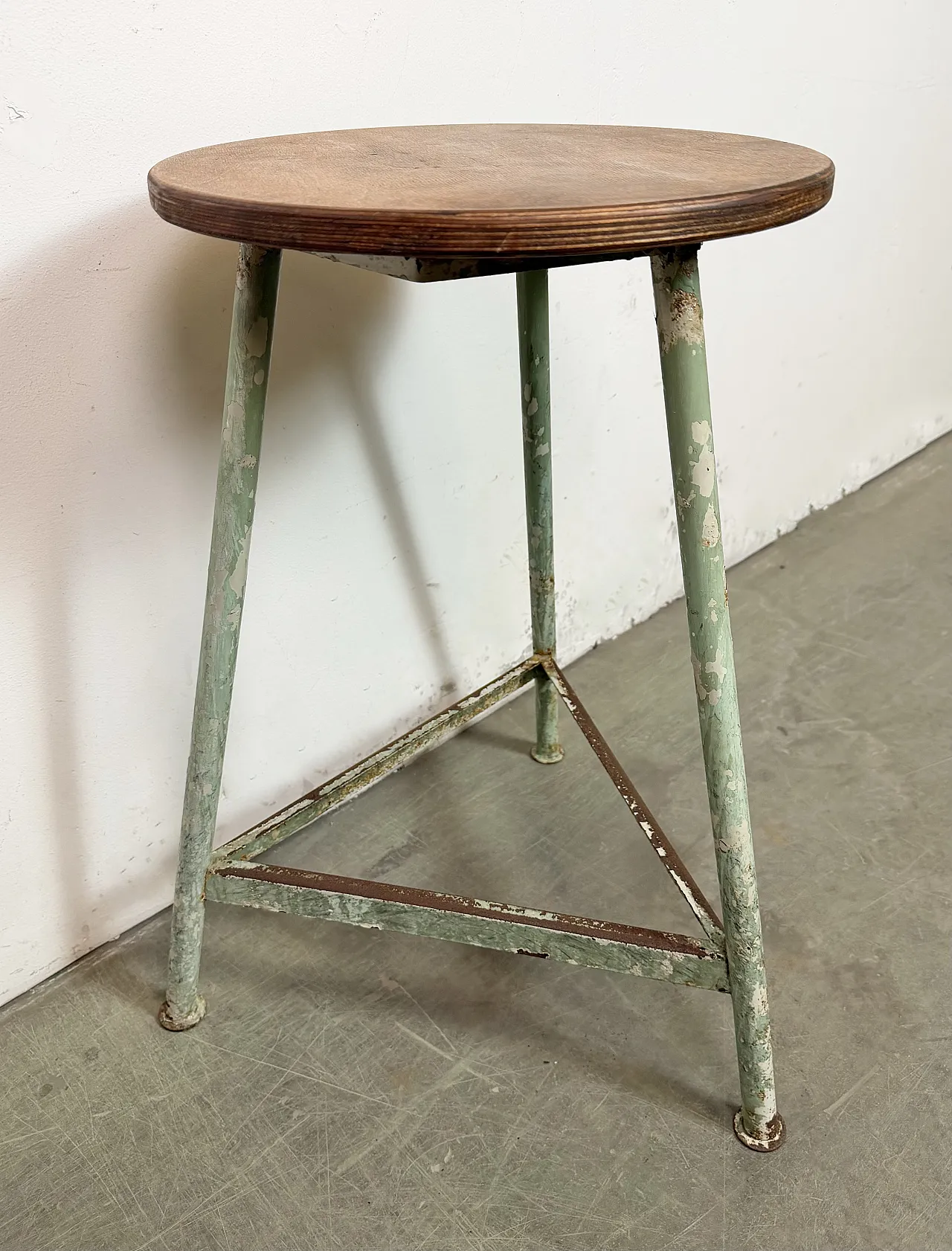 Green Industrial Workshop Stool, 1960s 8