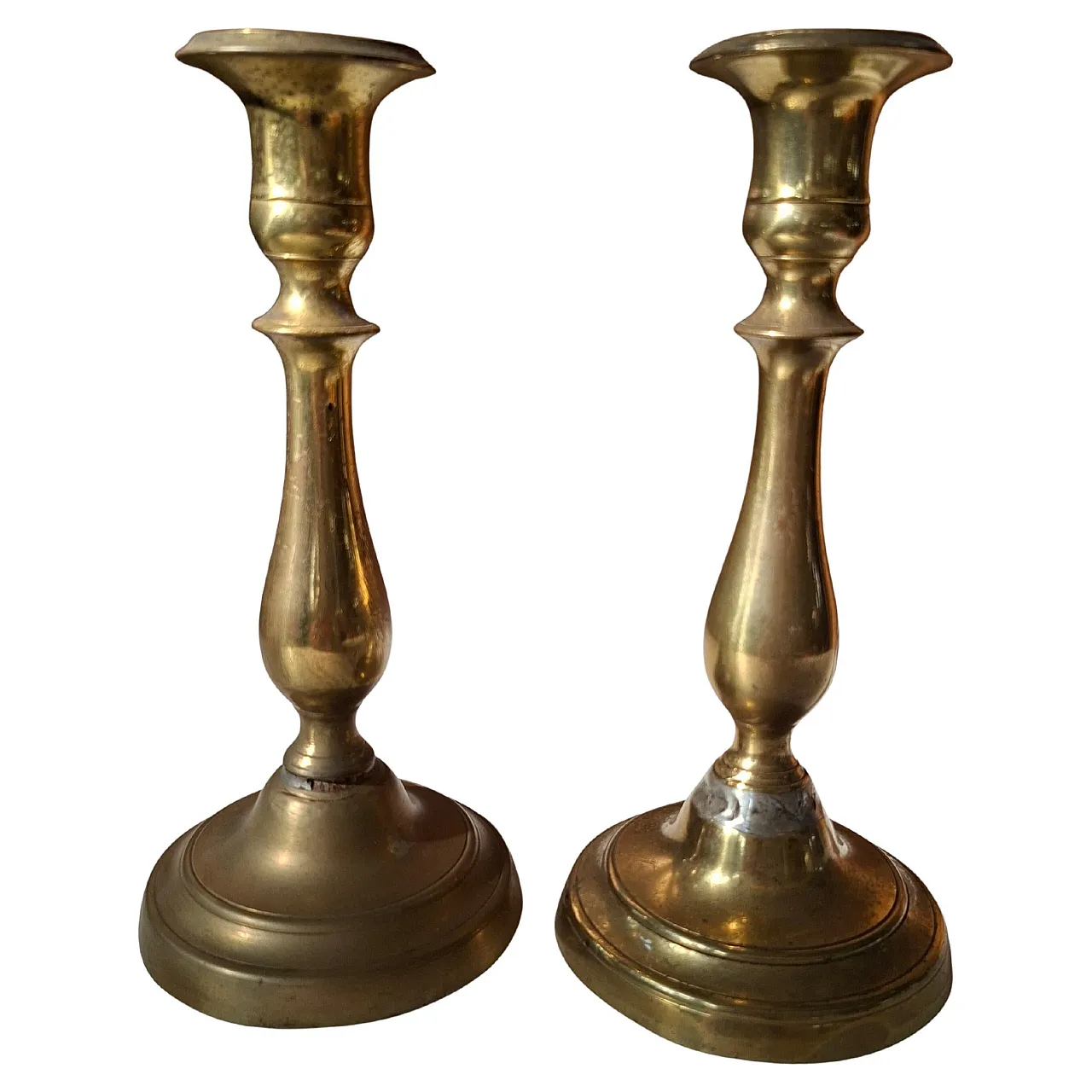 Pair of brass candelabra, '900 1