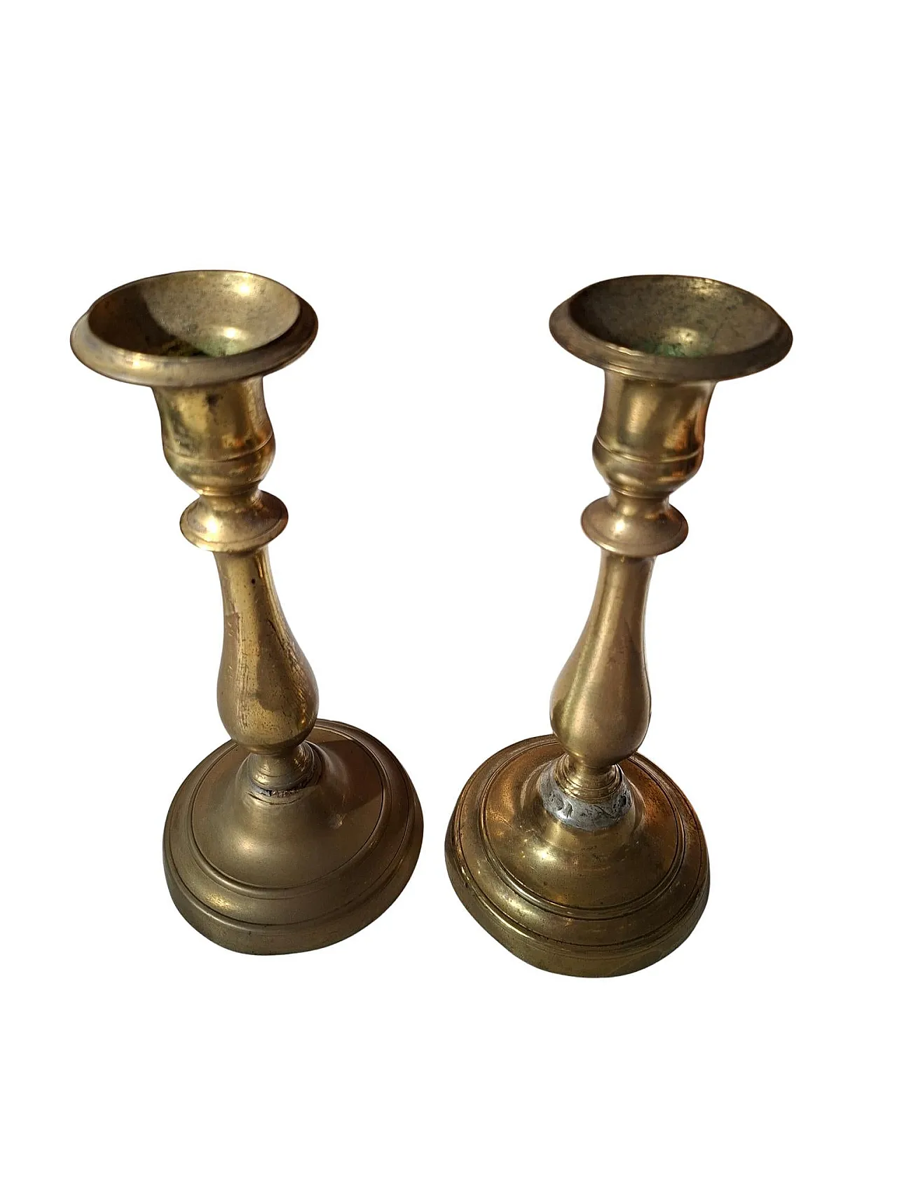Pair of brass candelabra, '900 3