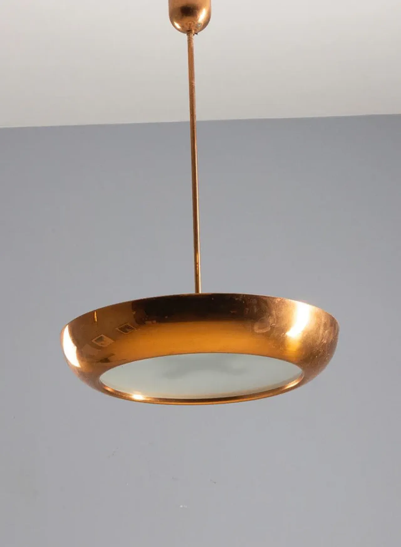 Copper pendant chandelier by Josef Hůrka, late 20th century 2
