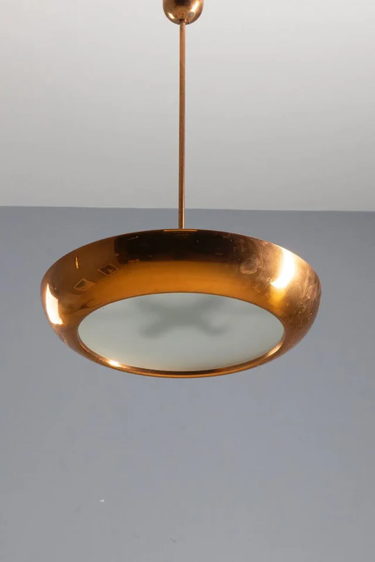 Copper pendant chandelier by Josef Hůrka, late 20th century 4