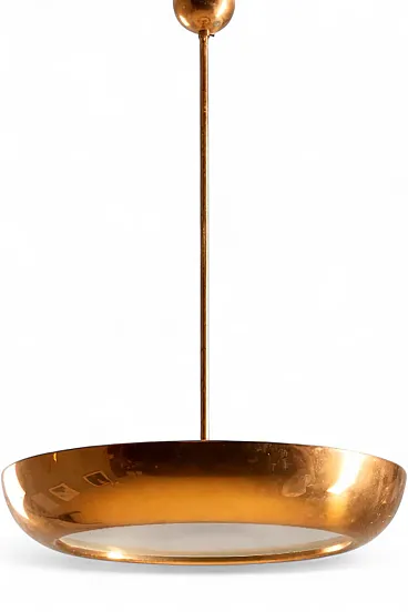 Copper pendant chandelier by Josef Hůrka, late 20th century