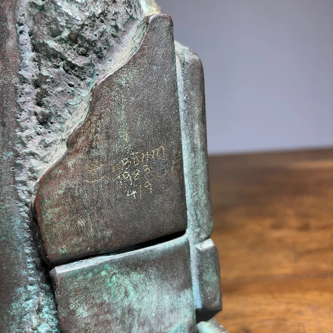 Bronze sculpture totem Horst BoHm Kronach. Germany, 70s 8