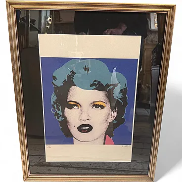 Banksy lithograph with frame by Kate Moss 30/60, 2000s