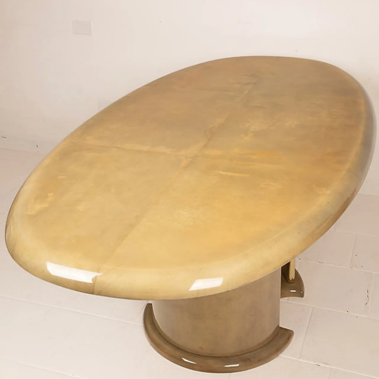 Tavolo in pergamena di Angelo Mazzola per Ar.Vi Salpol, anni '80 4