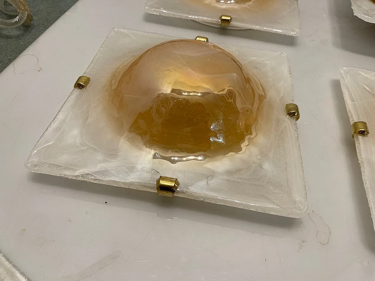 Pair of Murano glass recessed lamps, 1980s 2