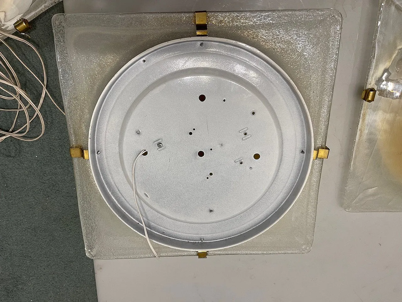 Pair of Murano glass recessed lamps, 1980s 5