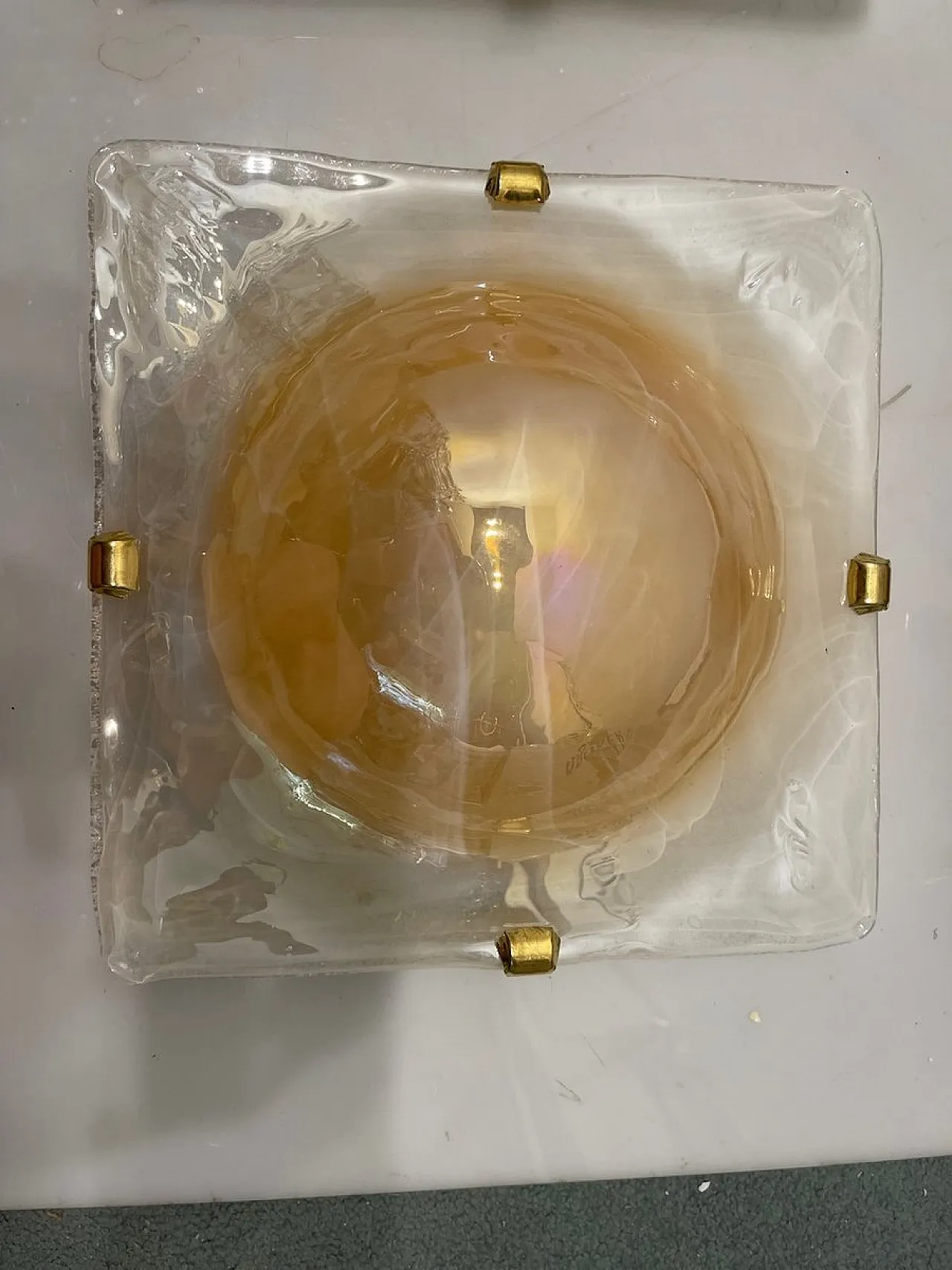 Pair of Murano glass recessed lamps, 1980s 6