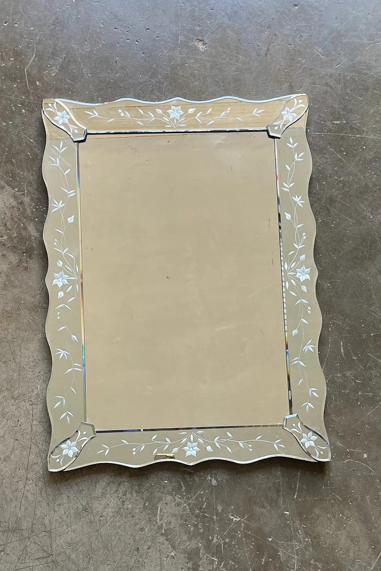 Engraved Venetian mirror, Italy, 1960s 3