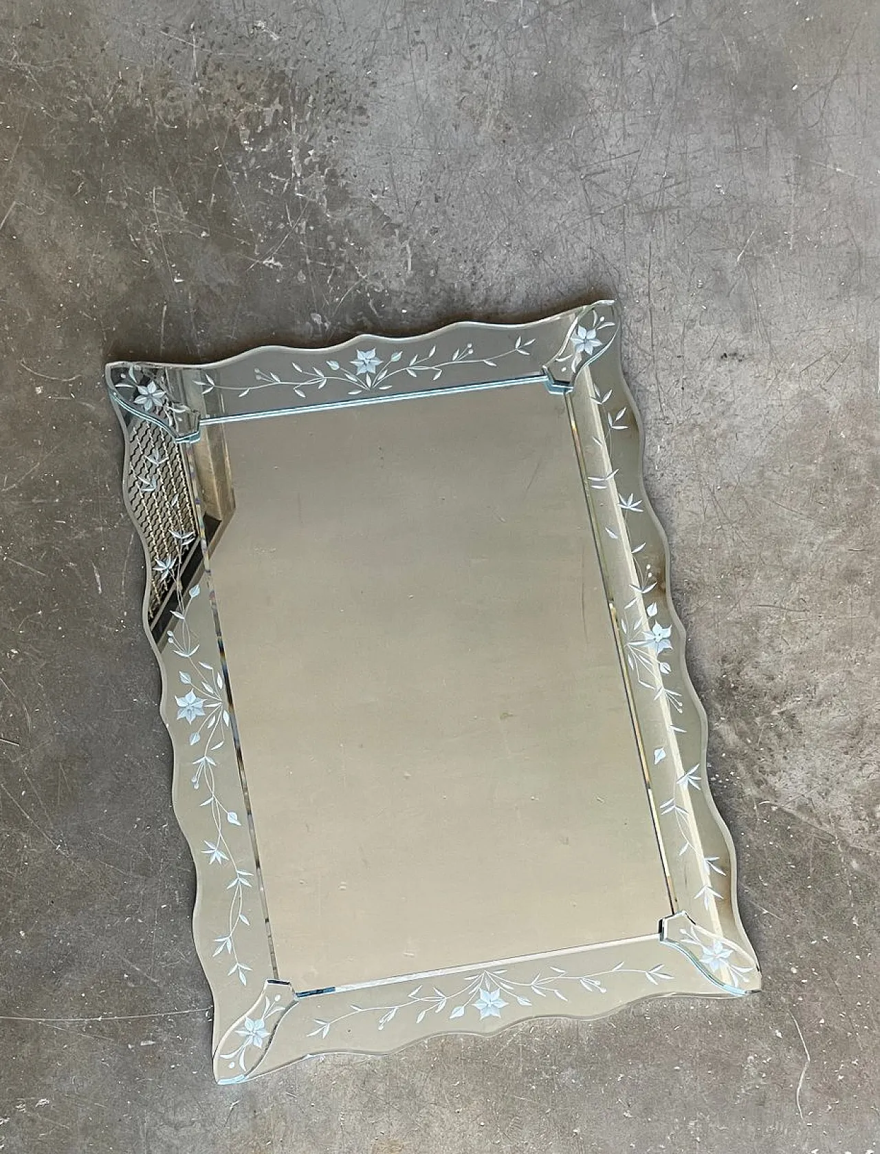 Engraved Venetian mirror, Italy, 1960s 4
