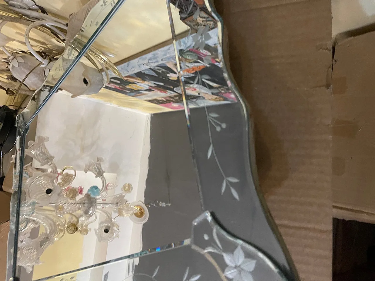 Engraved Venetian mirror, Italy, 1960s 5