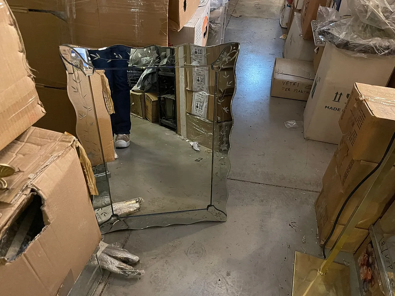 Engraved Venetian mirror, Italy, 1960s 6