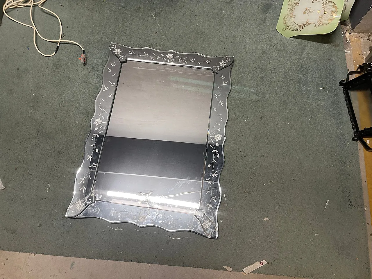 Engraved Venetian mirror, Italy, 1960s 8