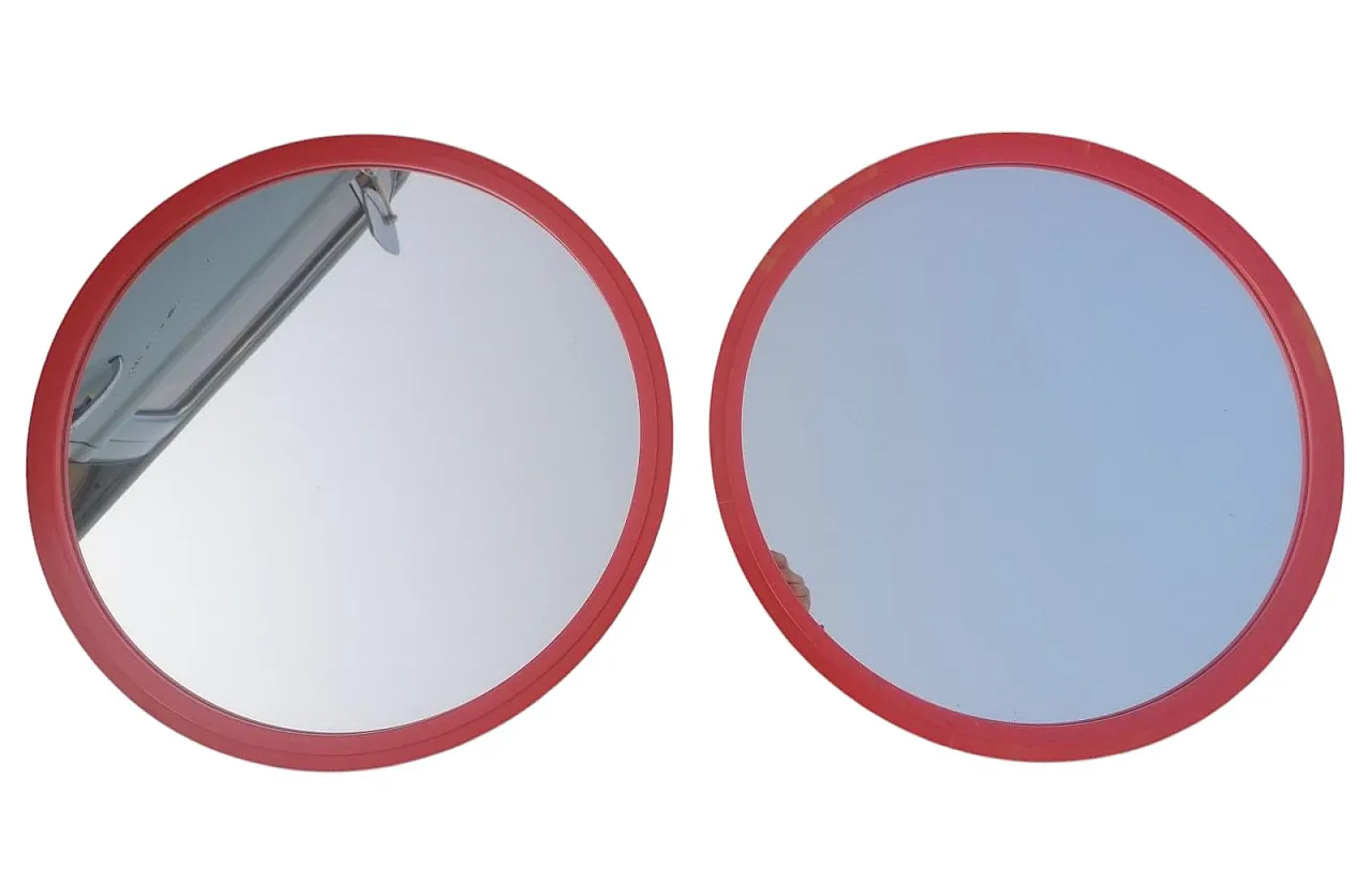 Coppia di specchi da parete in plastica, anni '60 1