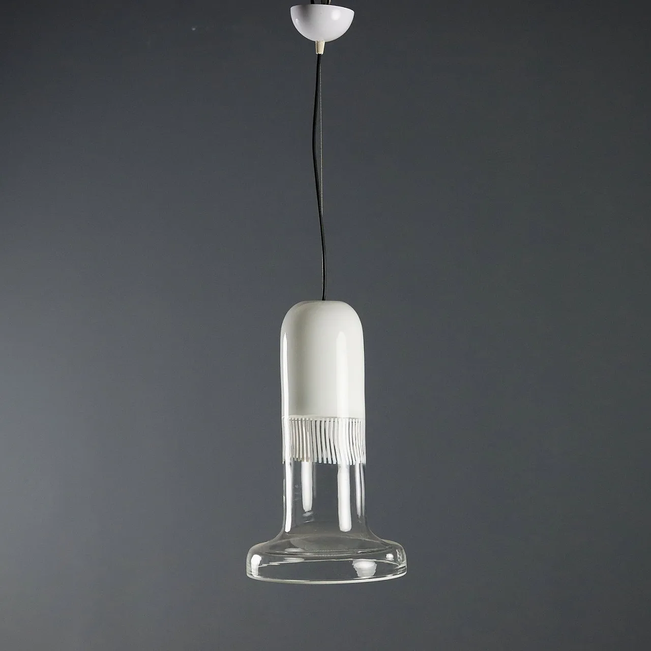 Clear, milky glass ceiling light, 20th century 7