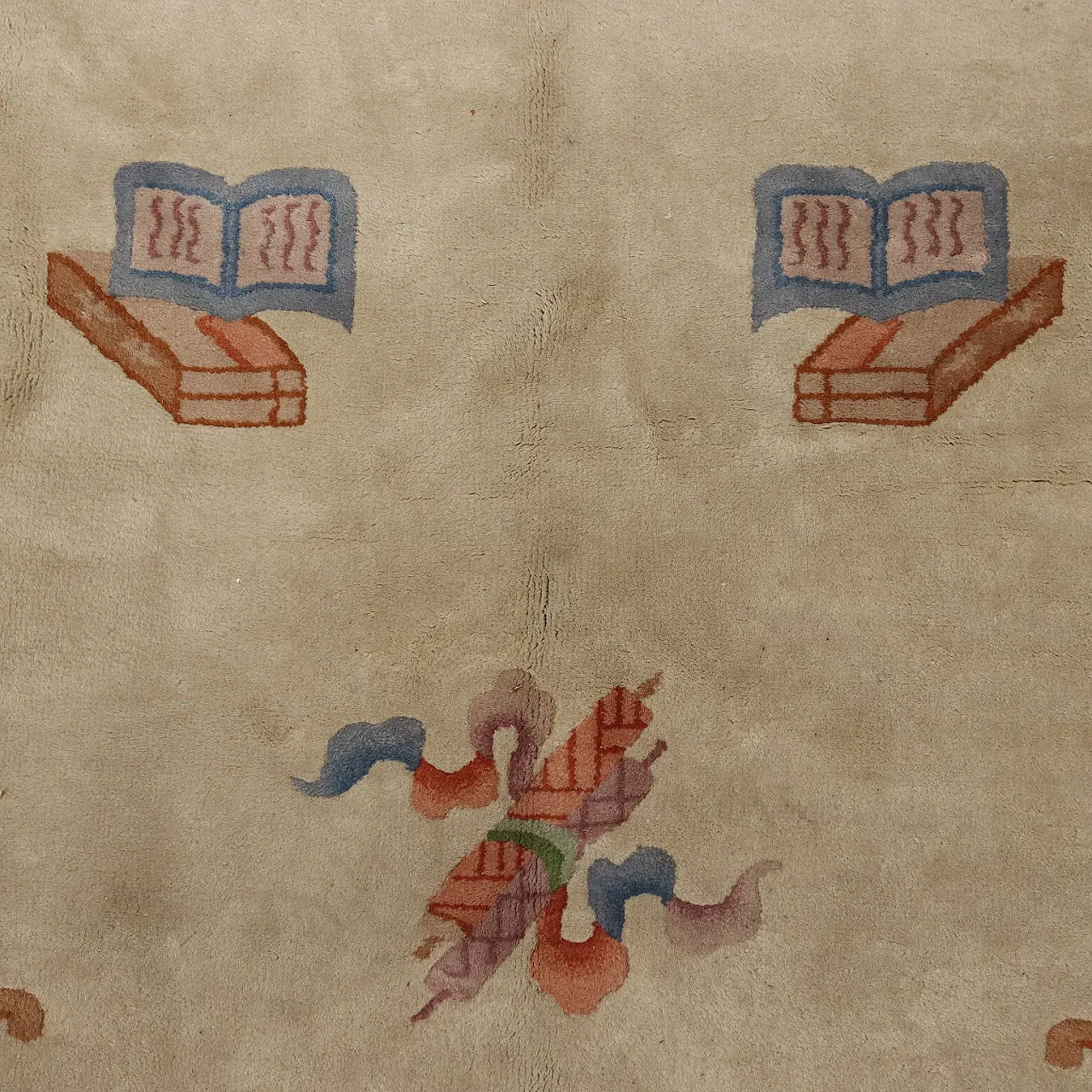 Peking carpet in cotton and wool, large knot, handmade, 20th century 5