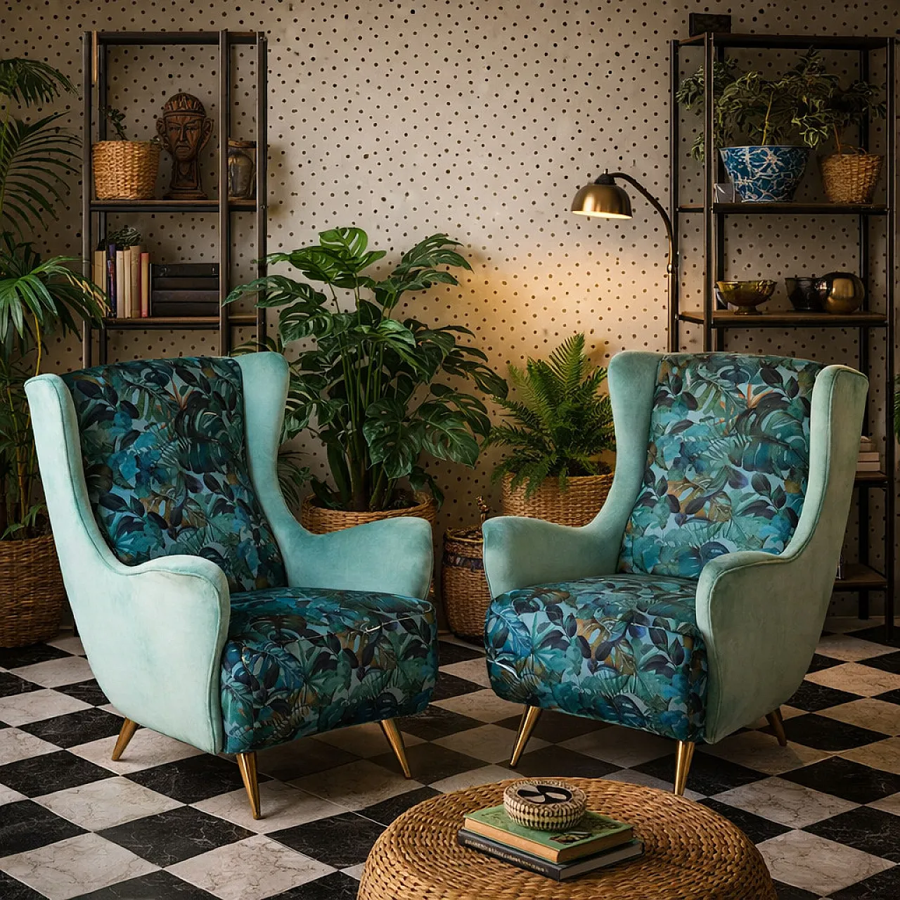 Pair of Jungle Collection armchairs, 1950s 2