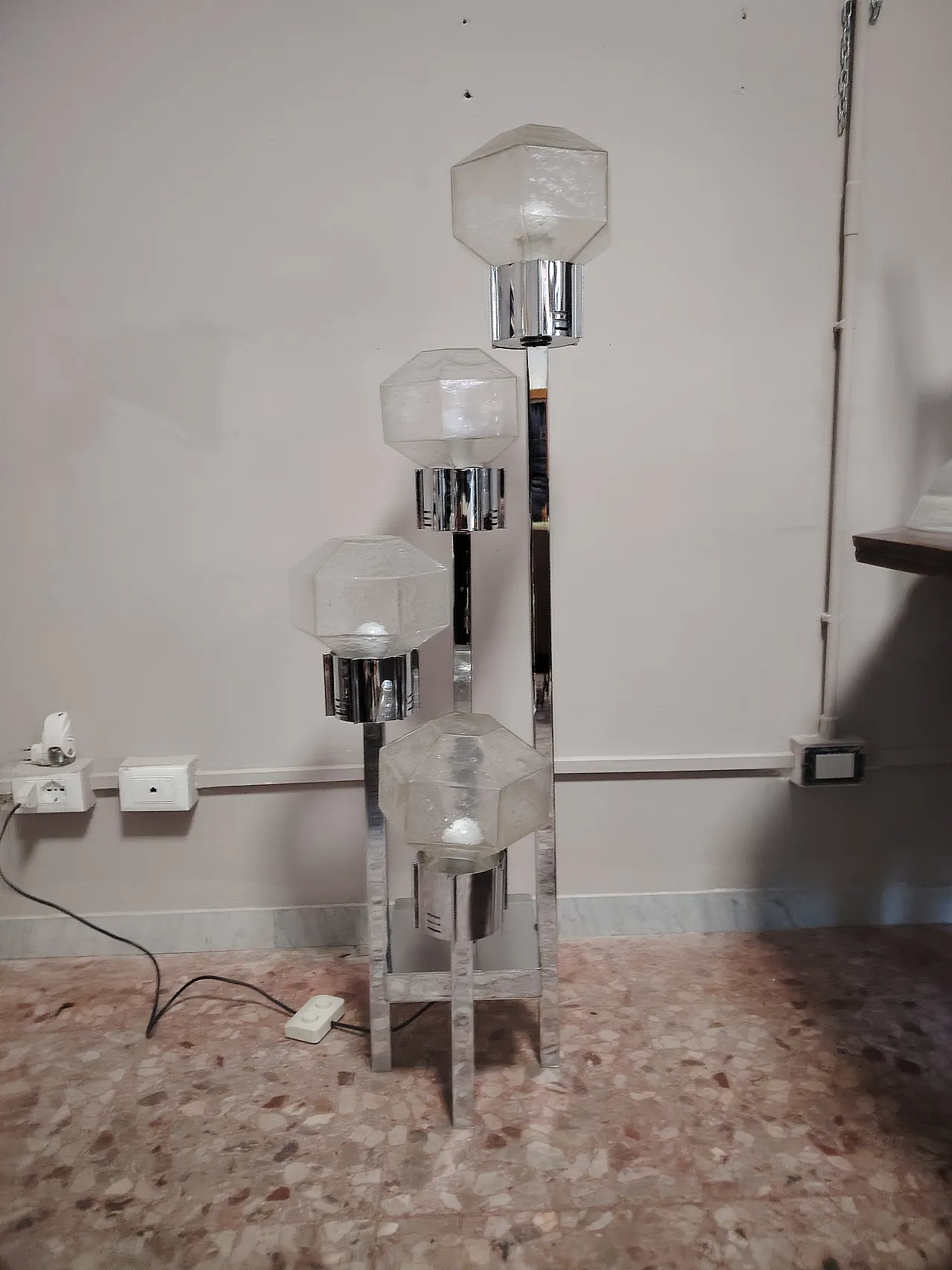 Floor lamp Gaetano Sciolari style, 70s 1