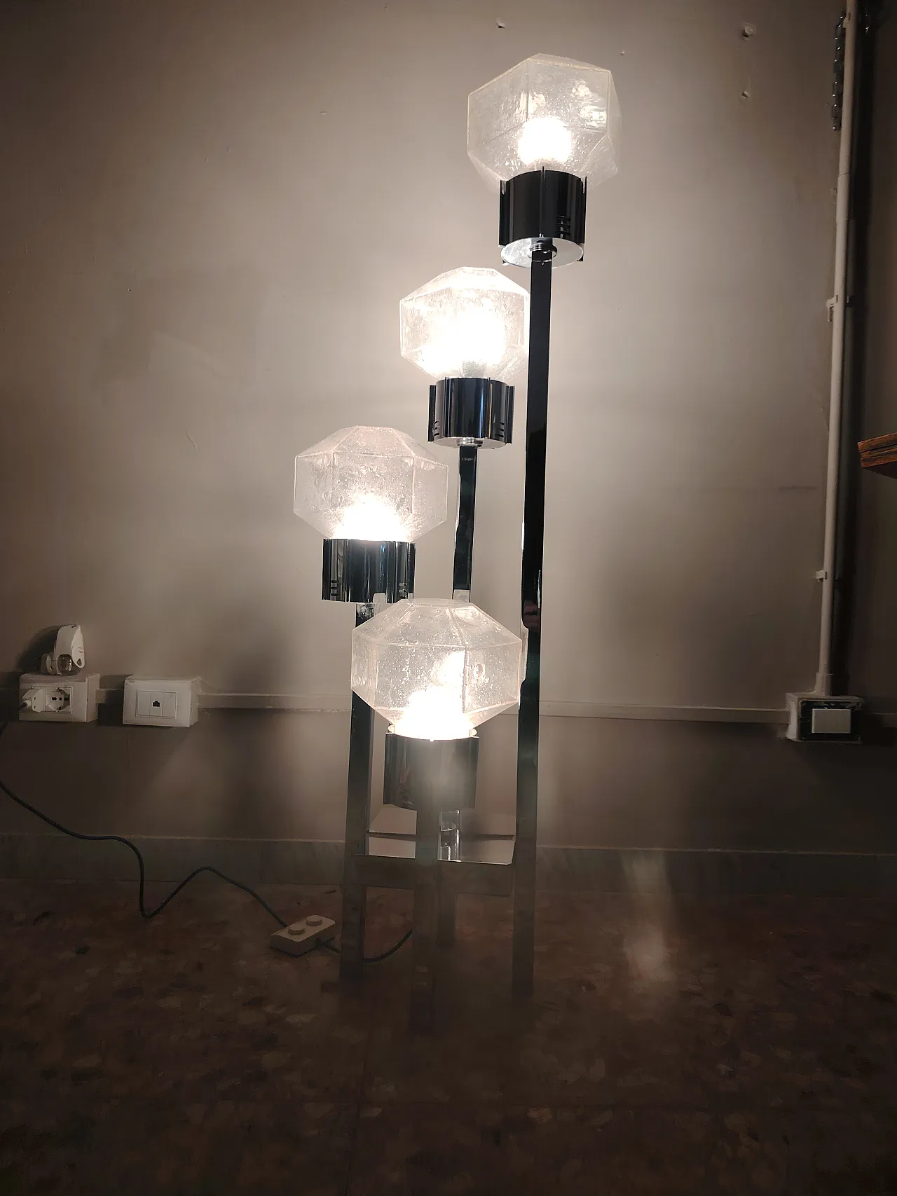 Floor lamp Gaetano Sciolari style, 70s 10