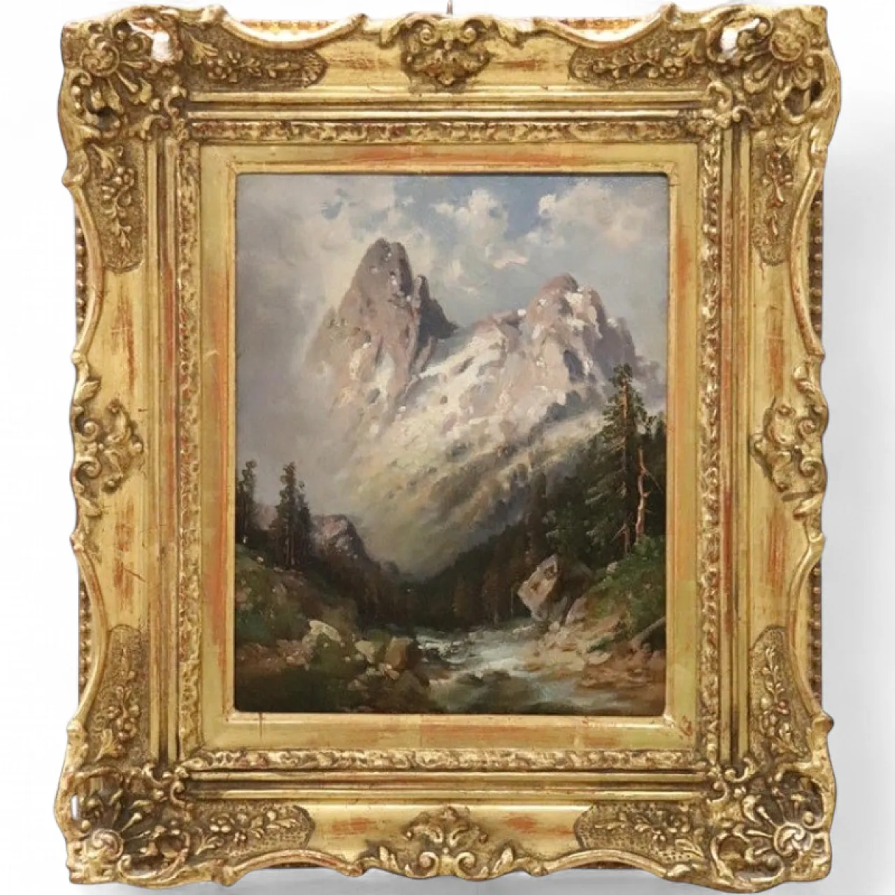 Oil painting on plywood, mountain landscape, 1972 17