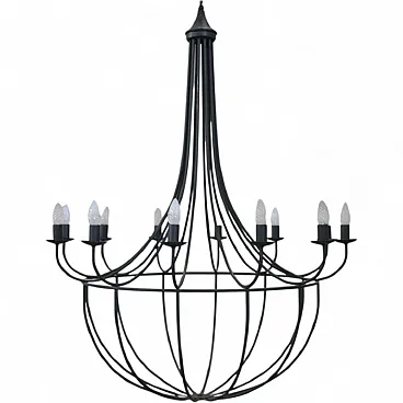 Spectacular large iron chandelier, 12 lights, circa 1980